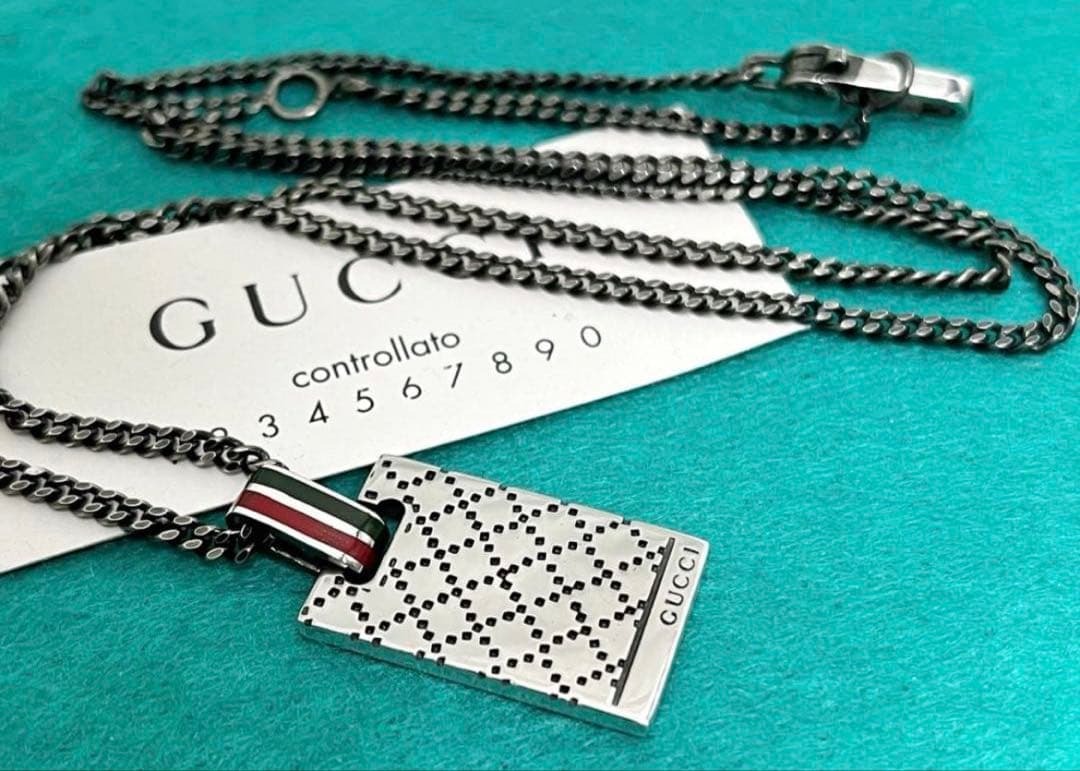 極美品‼️GUCCI ディアマンテプレートネックレス