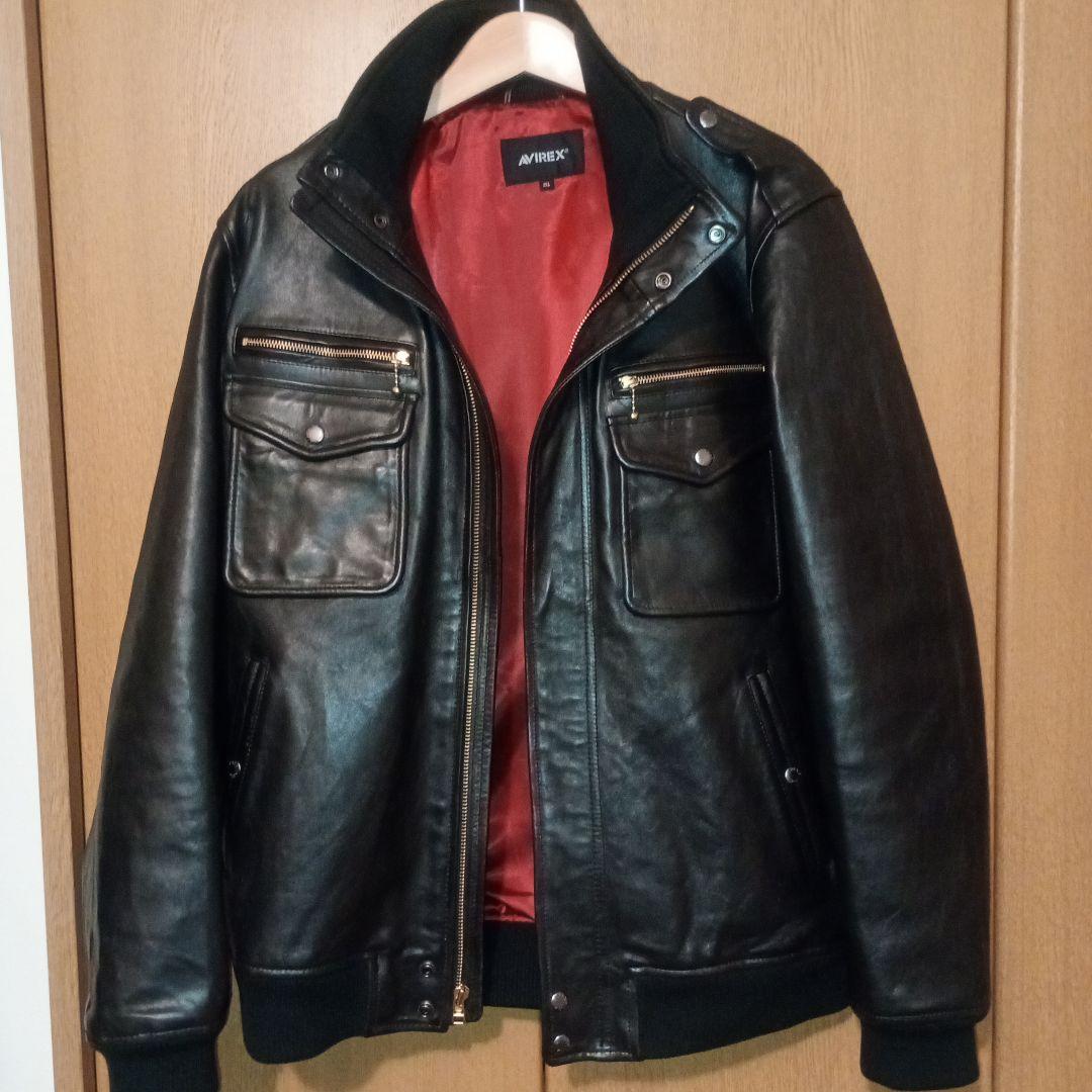 黒艶レザー希少サイズ！アメリカ空軍　ミッドゾーンジャケット　アビレックス　羊革