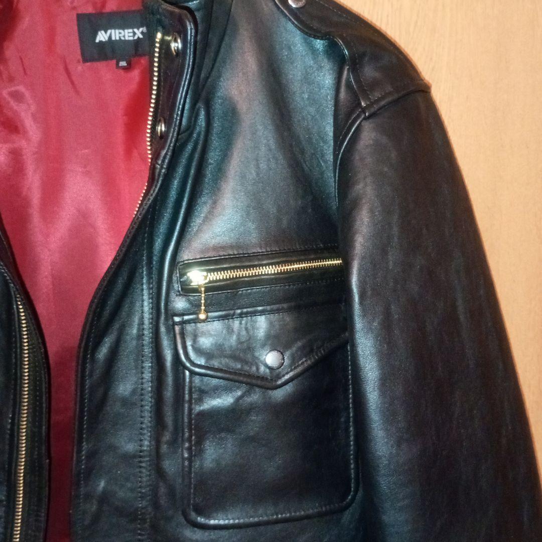 黒艶レザー希少サイズ！アメリカ空軍　ミッドゾーンジャケット　アビレックス　羊革