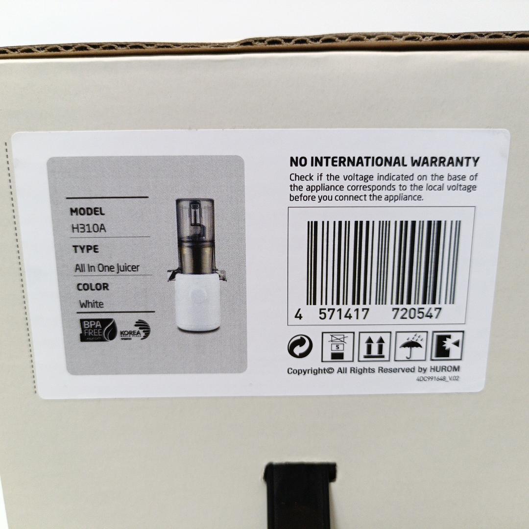 【未使用】HUROM スロージューサー H310A-BAC04WH ミキサー