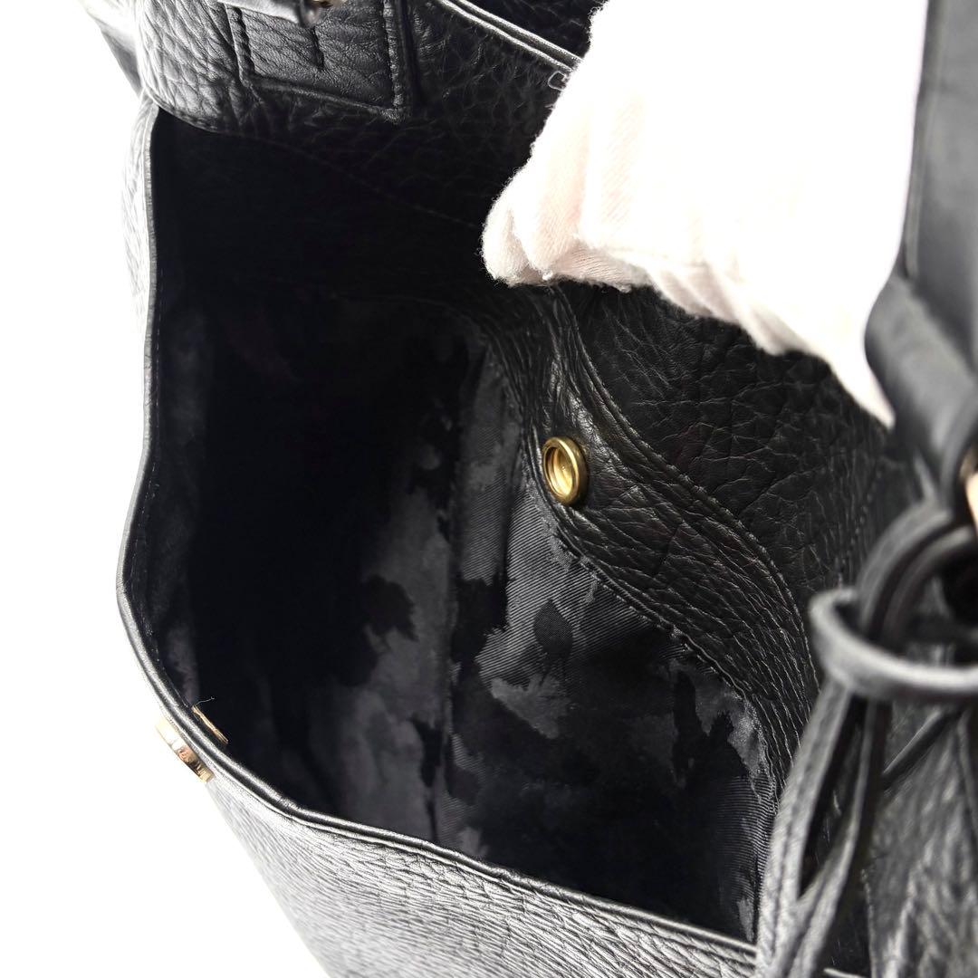 【極美品】アニアリ トートバッグ レザー 肩掛け A4可 チャーム付き ブラック