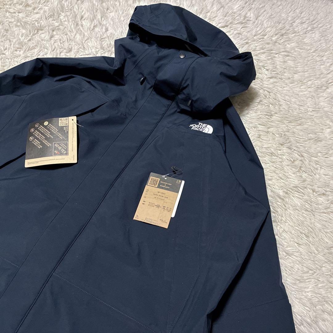 未使用タグ付/L⭐️ノースフェイス マウンテンパーカー　ゴアテックス　ネイビー