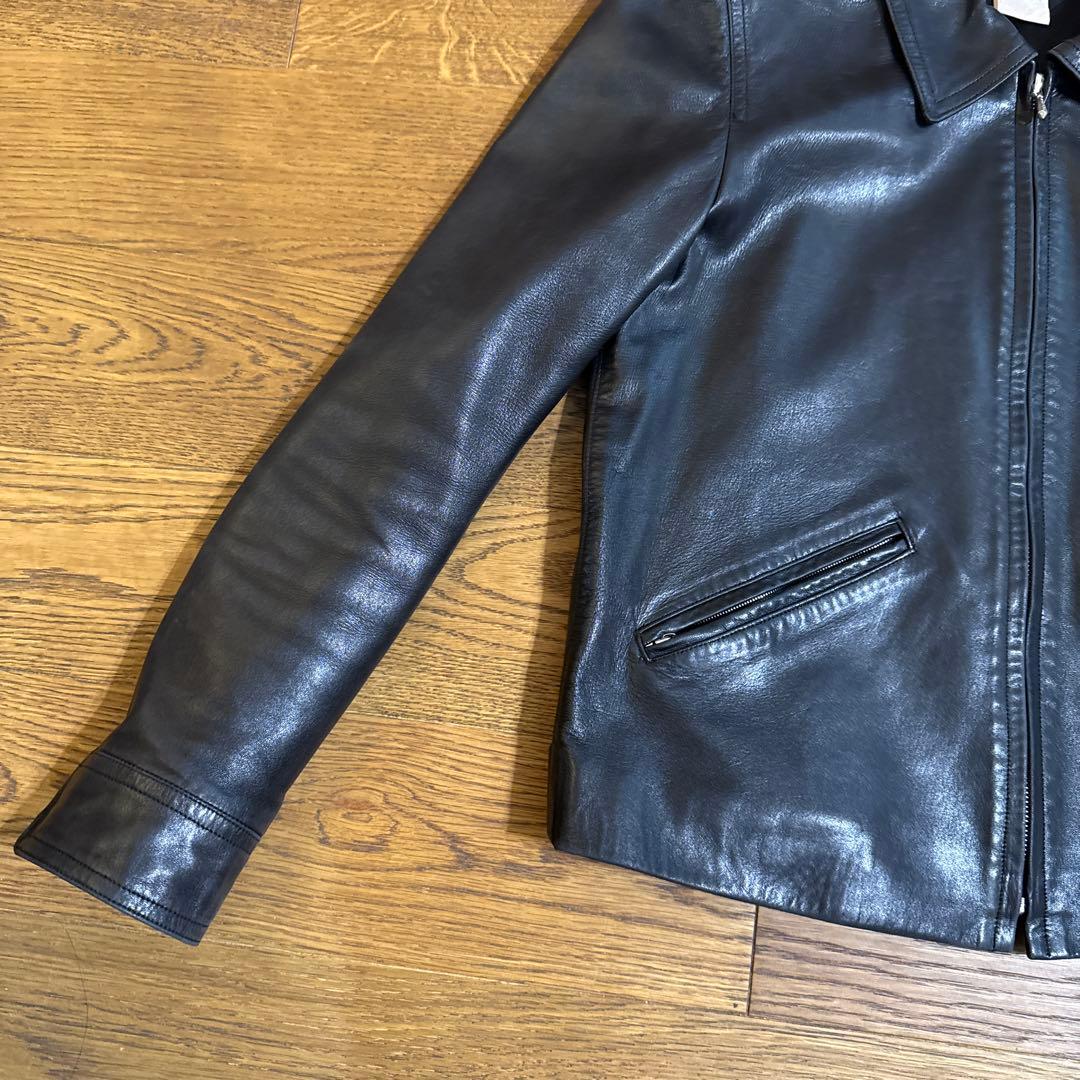 (クリーニング済)agnes b. レザージャケット size2 短丈 希少