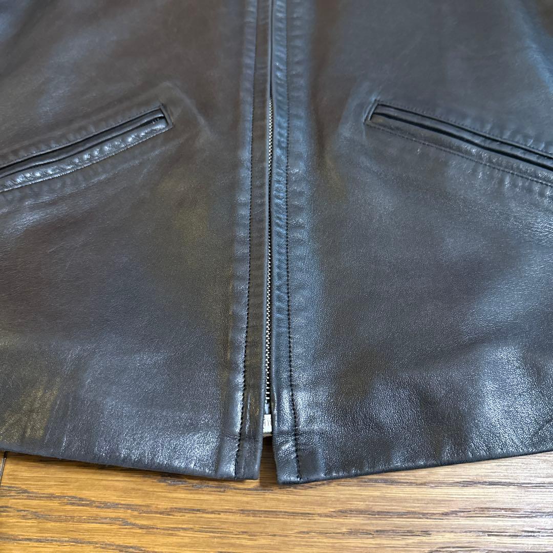 (クリーニング済)agnes b. レザージャケット size2 短丈 希少