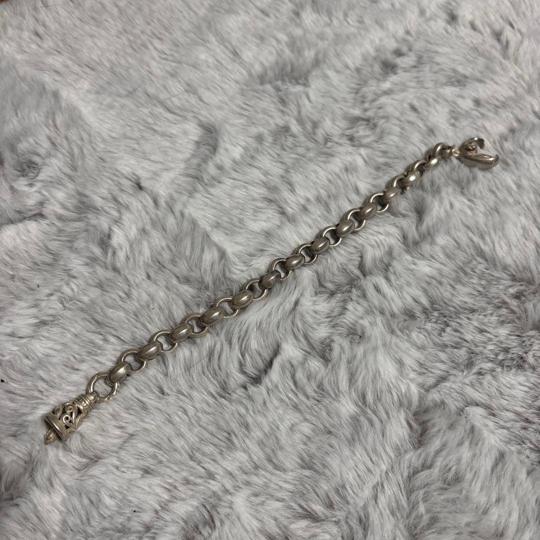 シルバー チェーンブレスレット ベル型チャーム付き