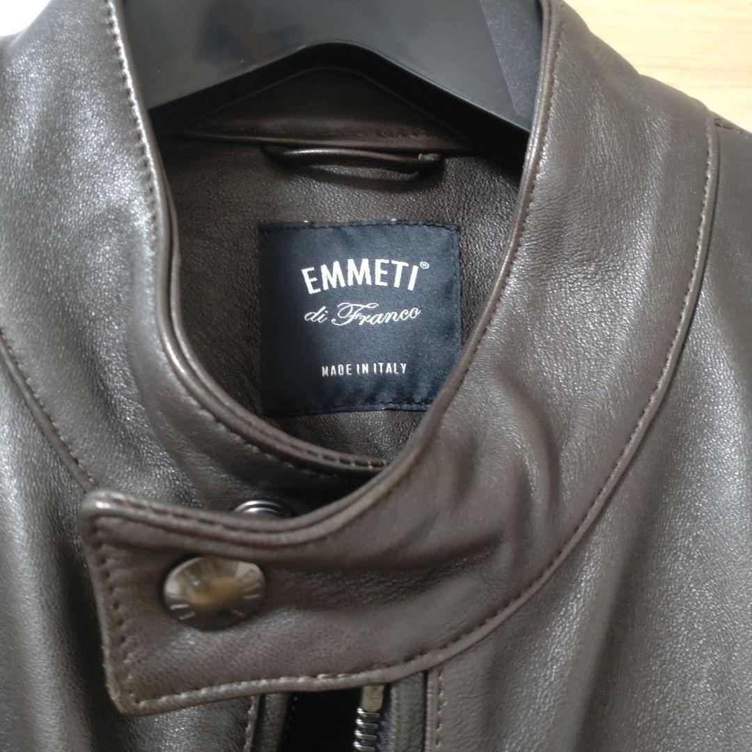 【極美品】EMMETI JURI シングルライダース　MARRONE 48タグ付