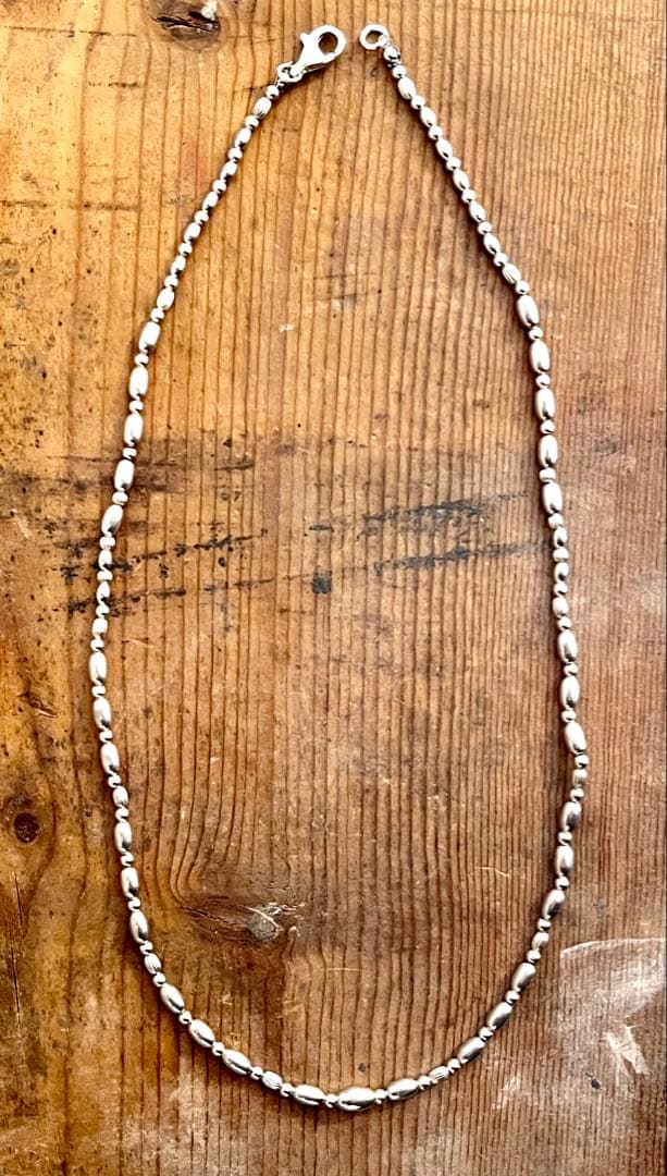 スターリングシルバー　SV925製ビーズ ネックレス　50cm no13