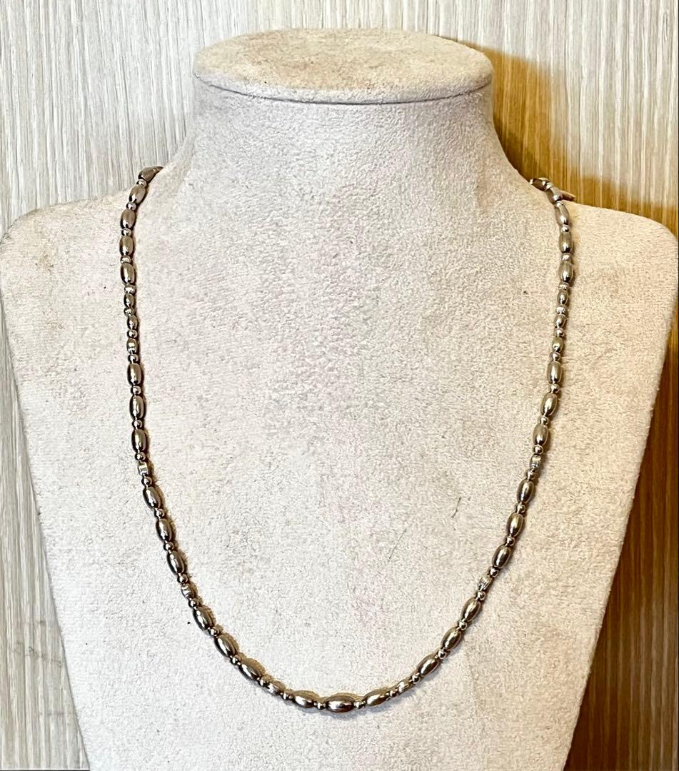 スターリングシルバー　SV925製ビーズ ネックレス　50cm no13