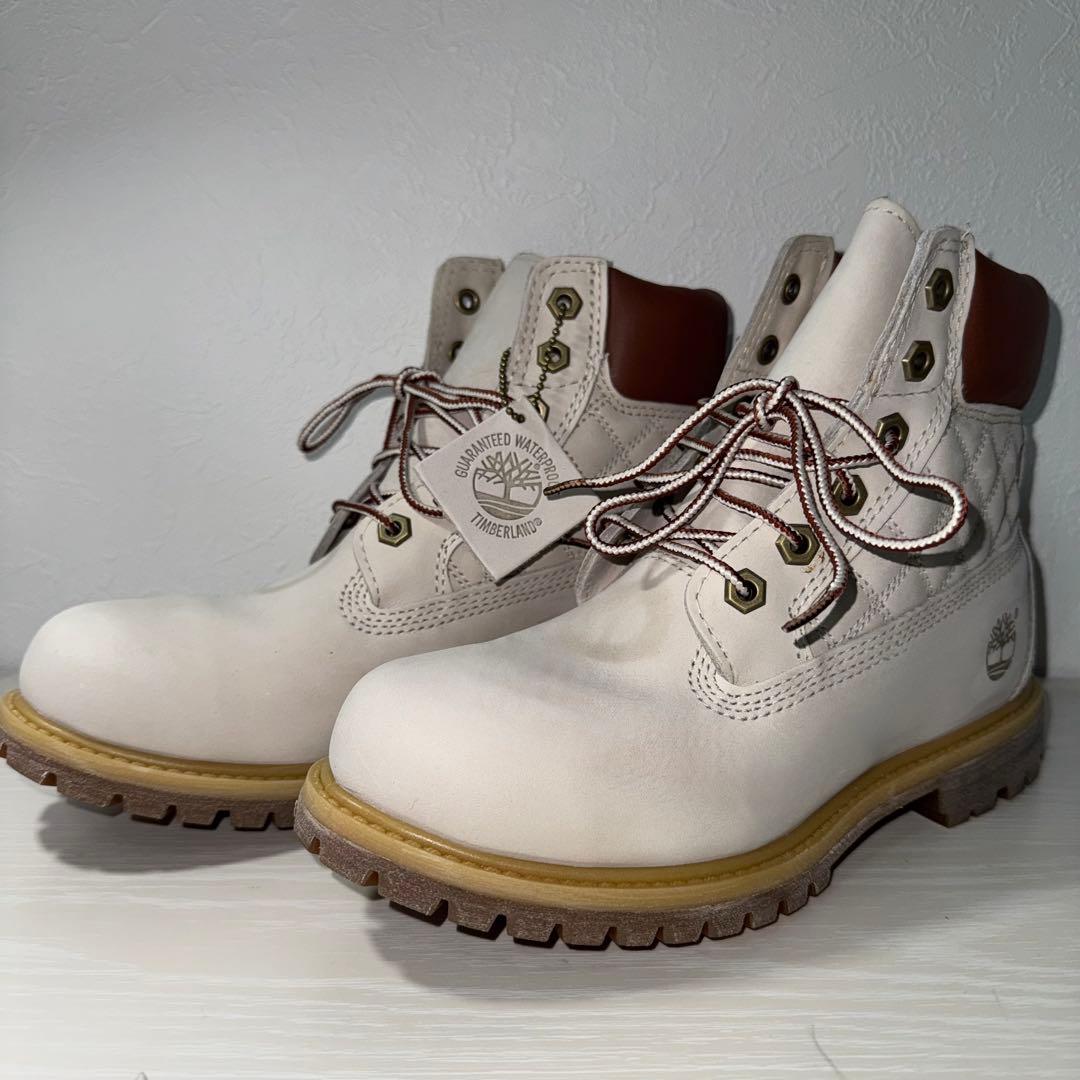 Timberland ホワイト ワークブーツ　24cm US7