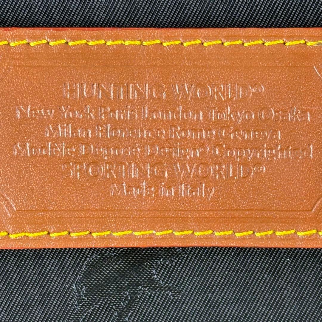 ✨美品✨ハンティングワールド ボストンバッグ ナイロン×レザー ブラック