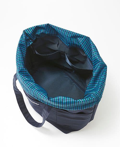 【新品未使用】ファミリア　マザーズバッグ　トート青チェック　チャームなし