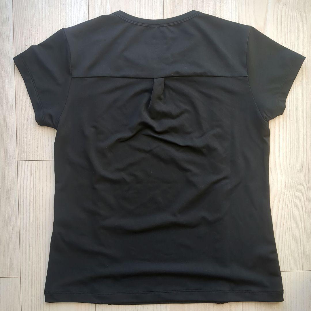 Admiral ブラック テニスシャツ レディースMサイズ