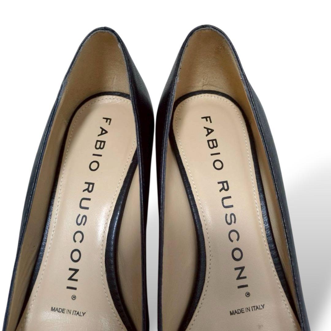 極美品　ファビオスルコーニ　パンプス　ブラック　レザー　ポインテッドトゥ　38