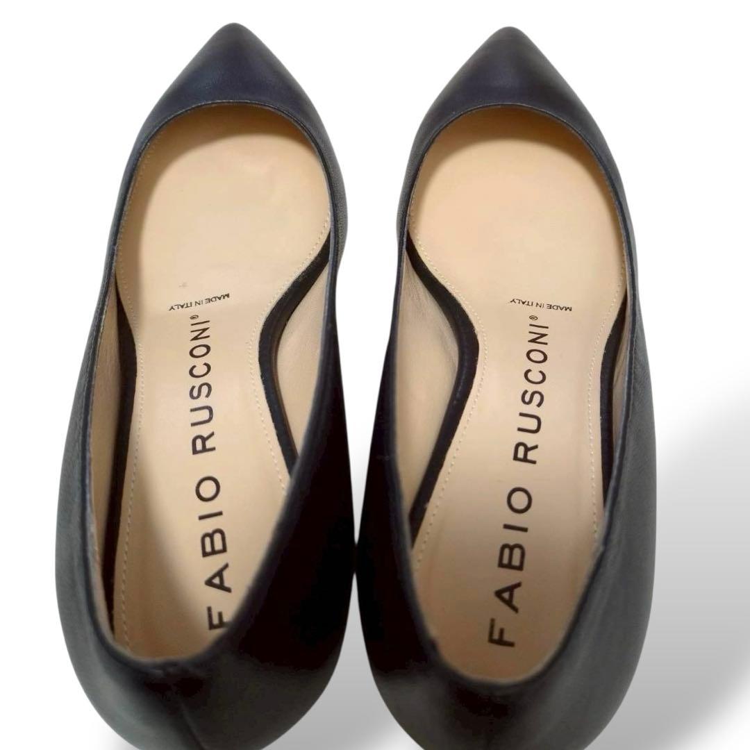 極美品　ファビオスルコーニ　パンプス　ブラック　レザー　ポインテッドトゥ　38