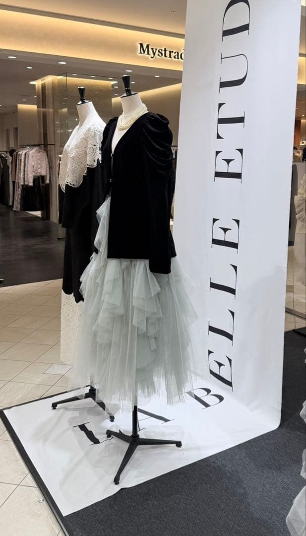 LA BELLE ETUDE クラシカルベロアパフスリーブJK black