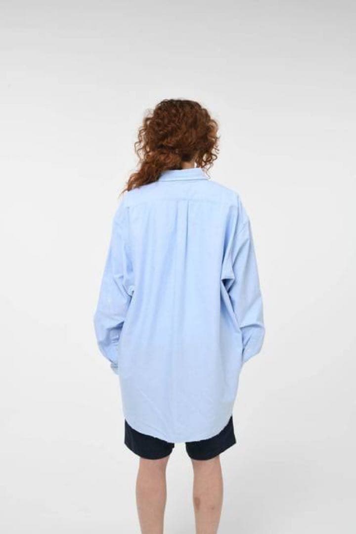 BOWWOW BEAMSライトブルー ダメージ加工 オーバーサイズシャツ