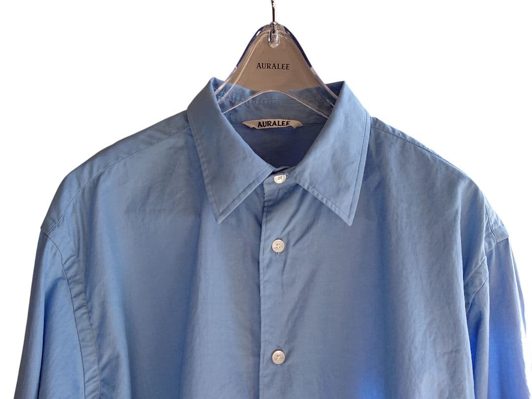 トップス AURALEE WASHED FINX TWILL SHIRT 4 BLUE