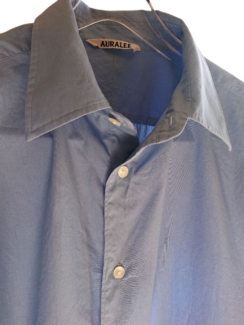 トップス AURALEE WASHED FINX TWILL SHIRT 4 BLUE