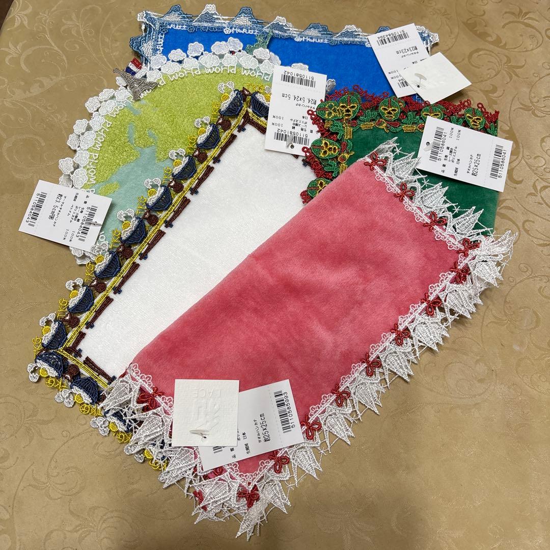 近沢レースタオルハンカチ5枚セット