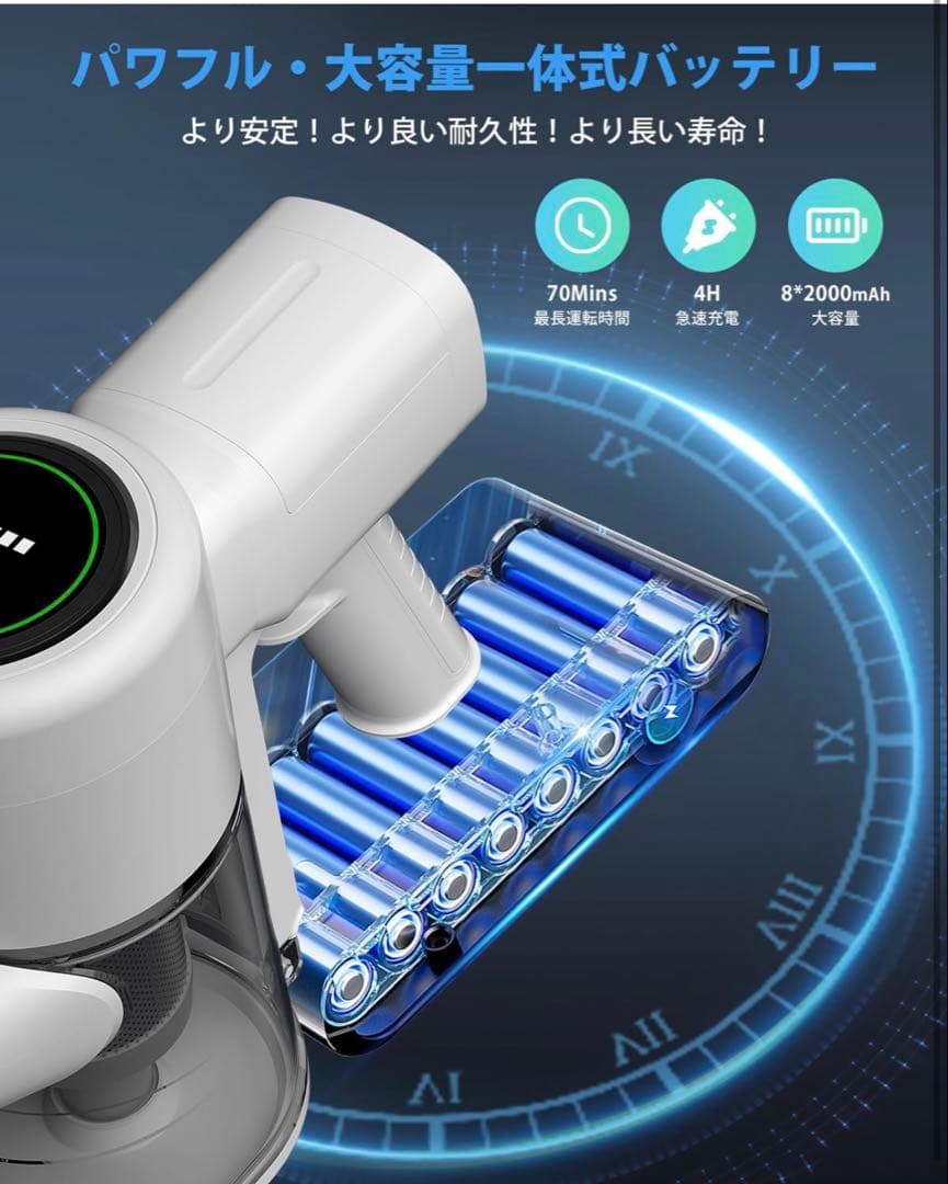 掃除機 コードレス【2027年先行発売！業界初自走式！真95Kpa超強力吸引！