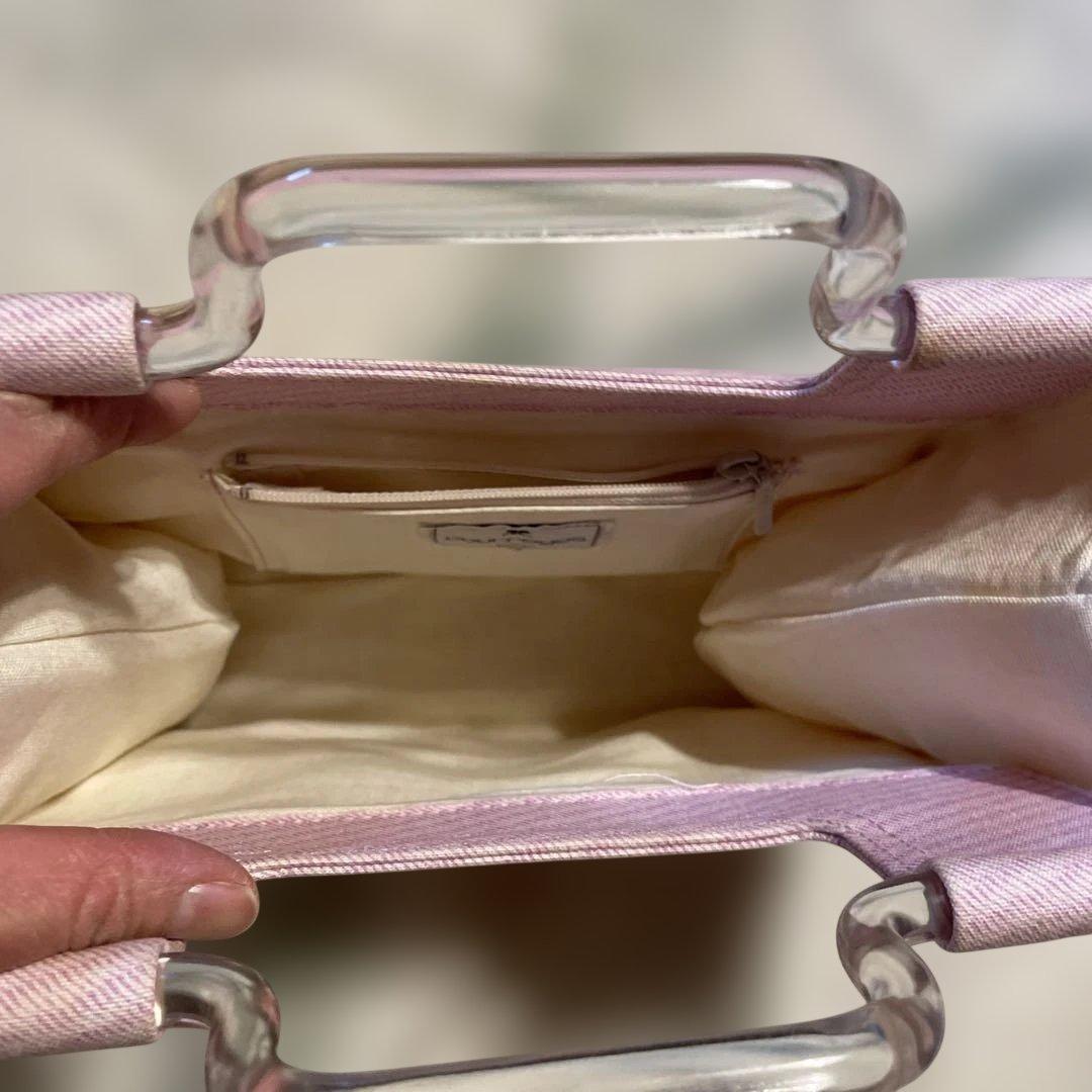 極希少❗️レア　courrèges クリアハンドル　ハンドバッグ　ピンク　ミニ