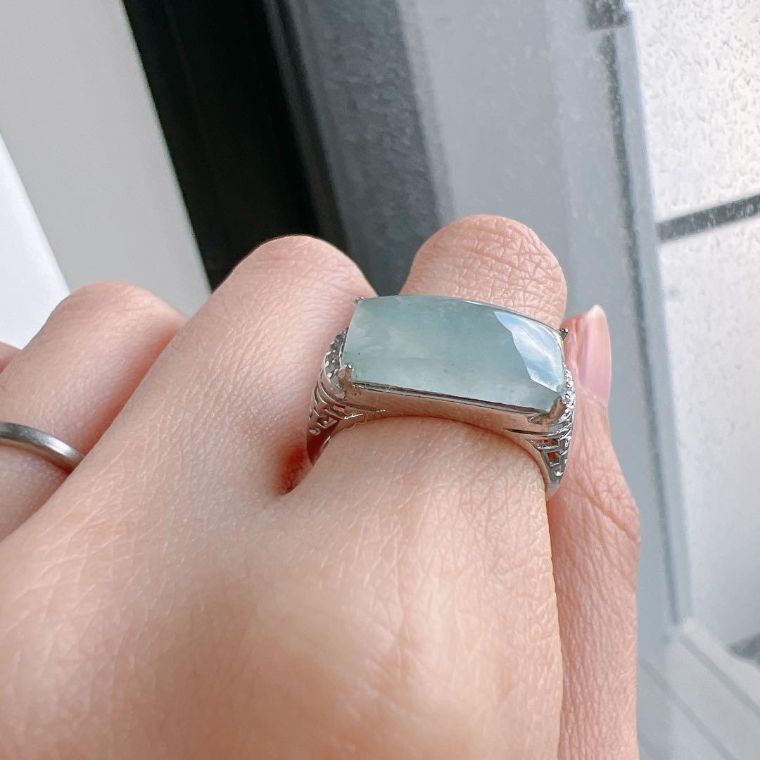 ミャンマー産天然本翡翠 リング シルバー925