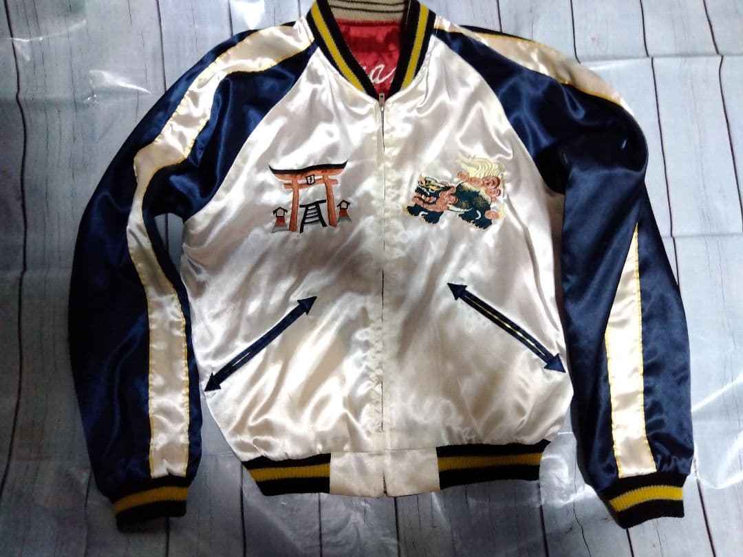 テーラー東洋　スカジャン　TT10930　鷹　日本地図　М