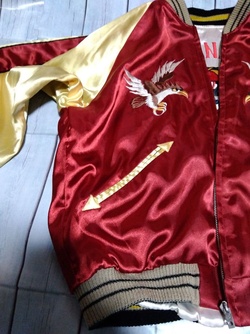 テーラー東洋　スカジャン　TT10930　鷹　日本地図　М