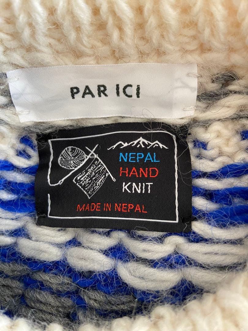 PAR ICI ネパール手編み 求心ジャカードポップコーンプルオーバー
