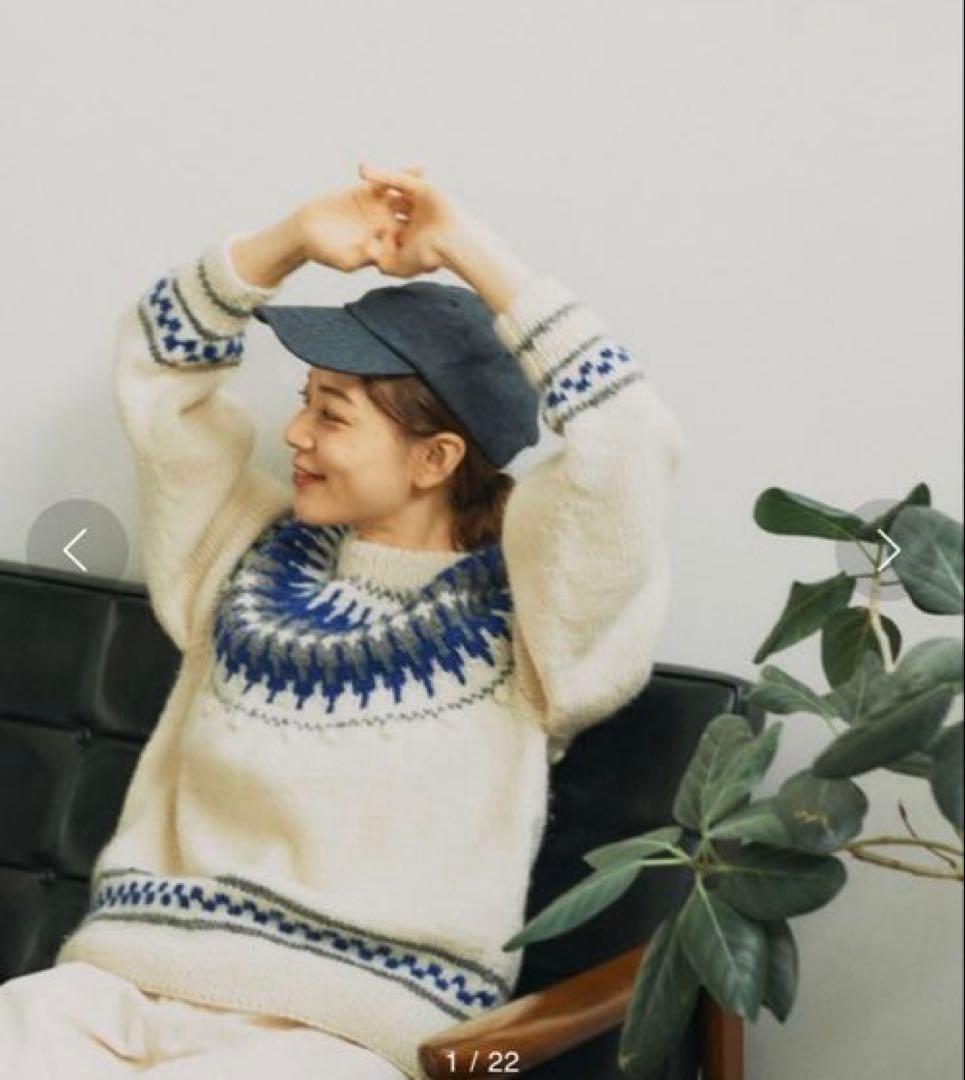 PAR ICI ネパール手編み 求心ジャカードポップコーンプルオーバー