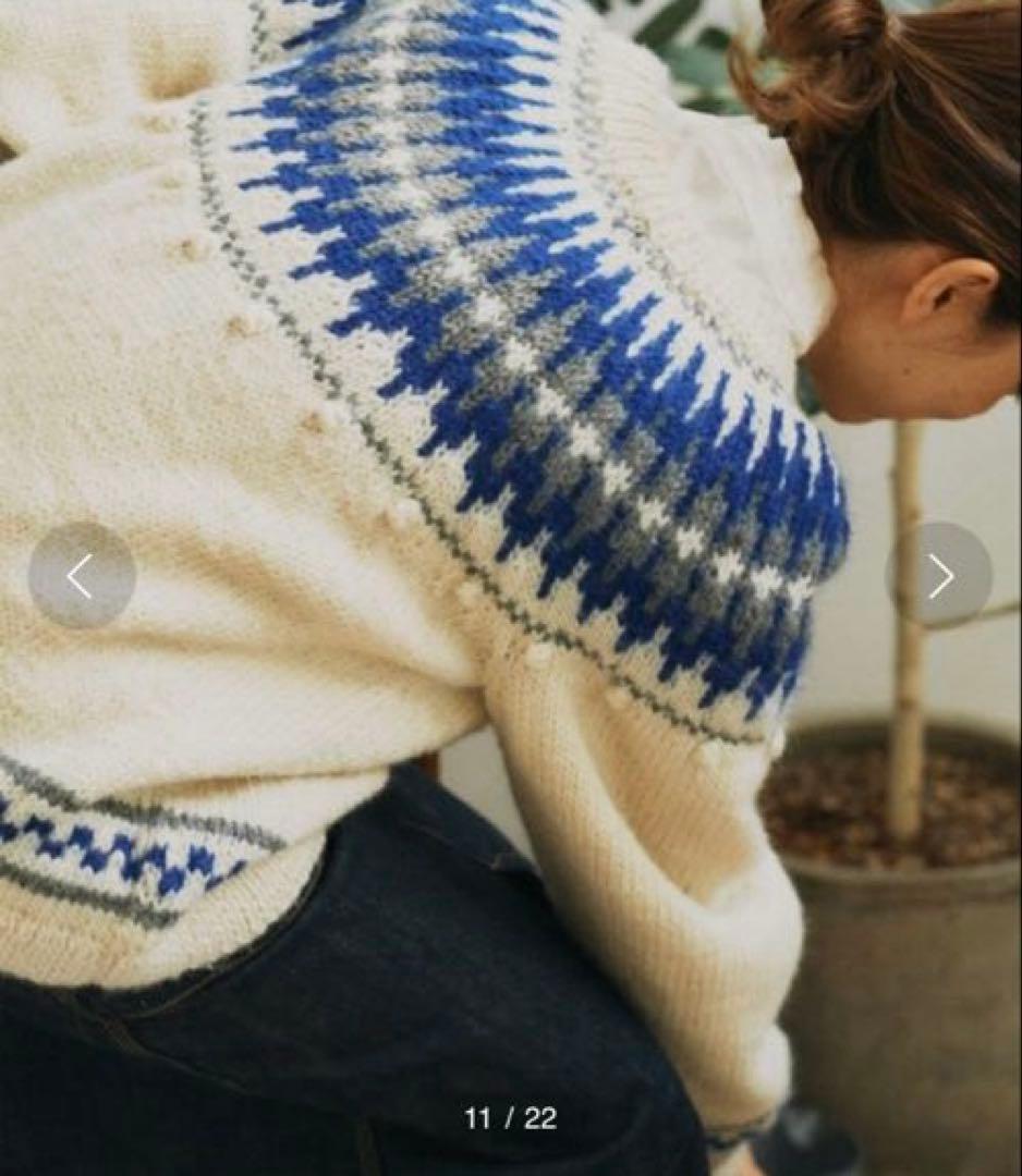 PAR ICI ネパール手編み 求心ジャカードポップコーンプルオーバー