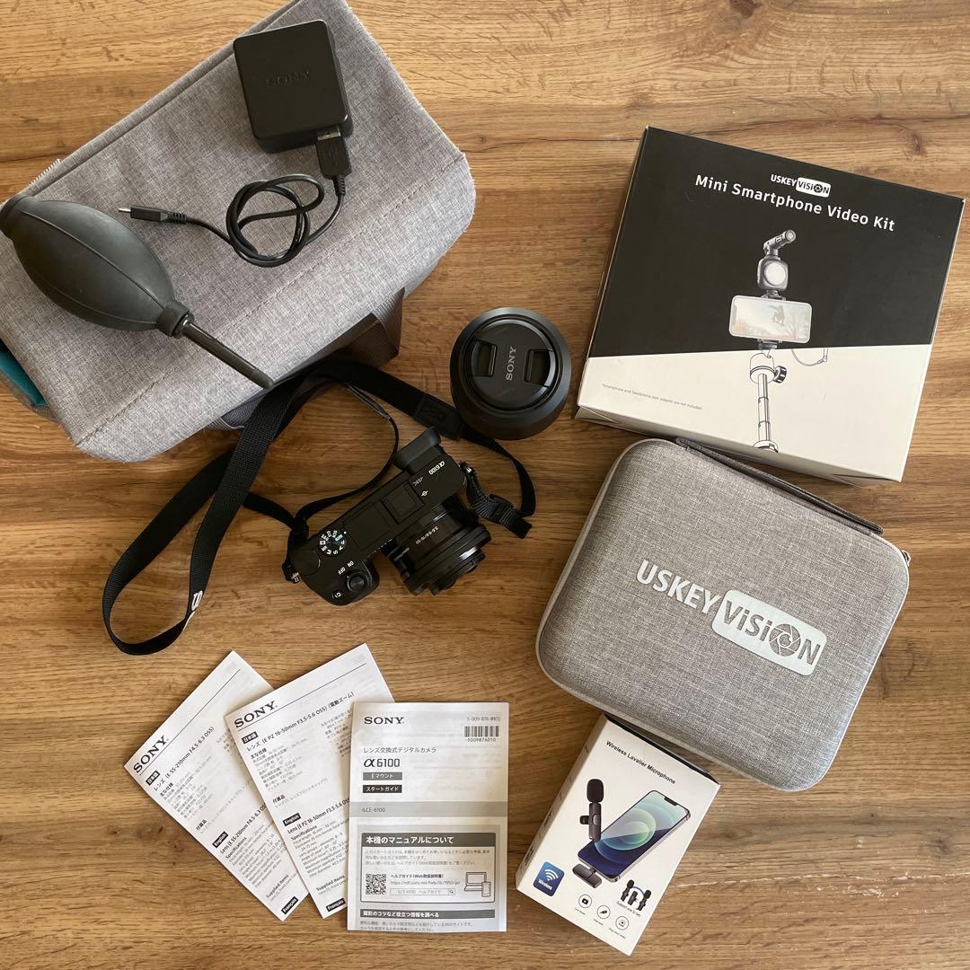⭐️SONY a6100➕カメラケース➕ワイヤレスイヤホン➕スマホスタンド