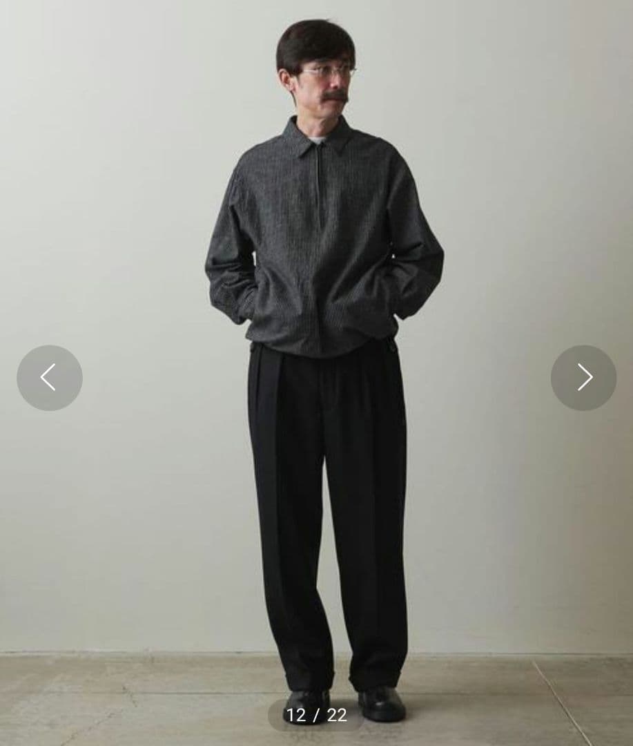 美品★スティーブンアラン　グラフチェック　ジッププルオーバーシャツ　2.2万　M