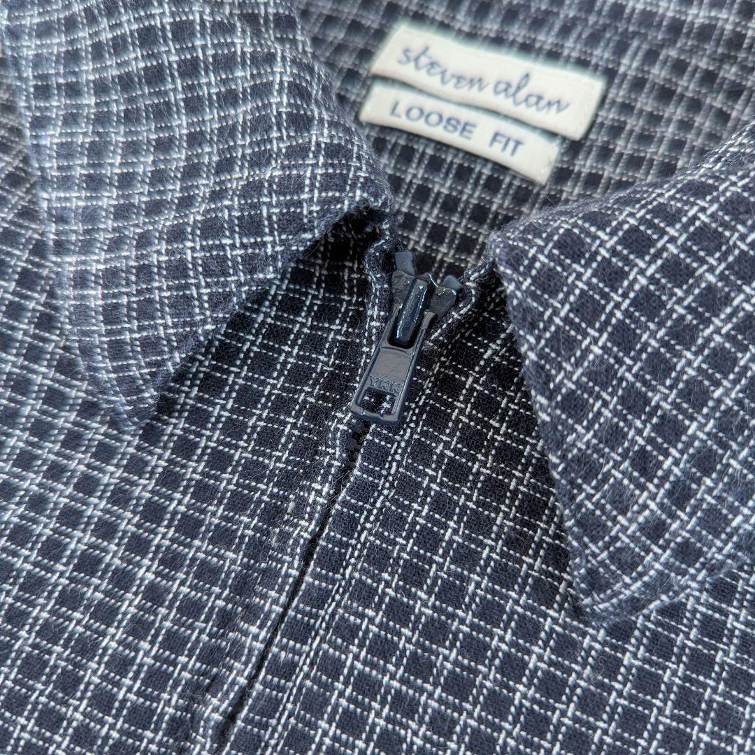 美品★スティーブンアラン　グラフチェック　ジッププルオーバーシャツ　2.2万　M