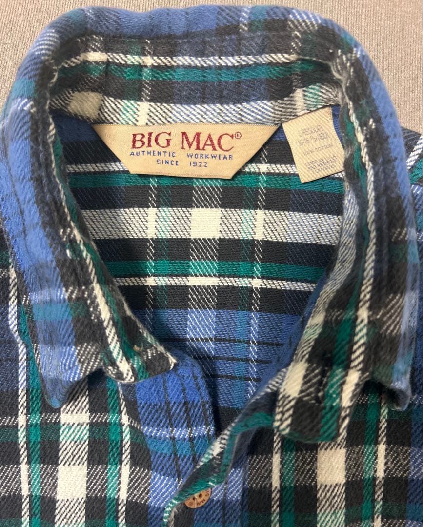 BIG MAC 【好配色】 ネルシャツ 80〜90s USA製 Lサイズ