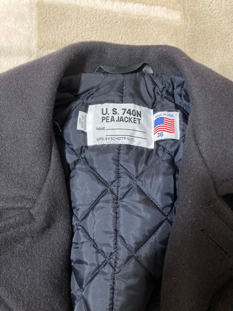 ショットschott Pコート　ネイビー　サイズ36