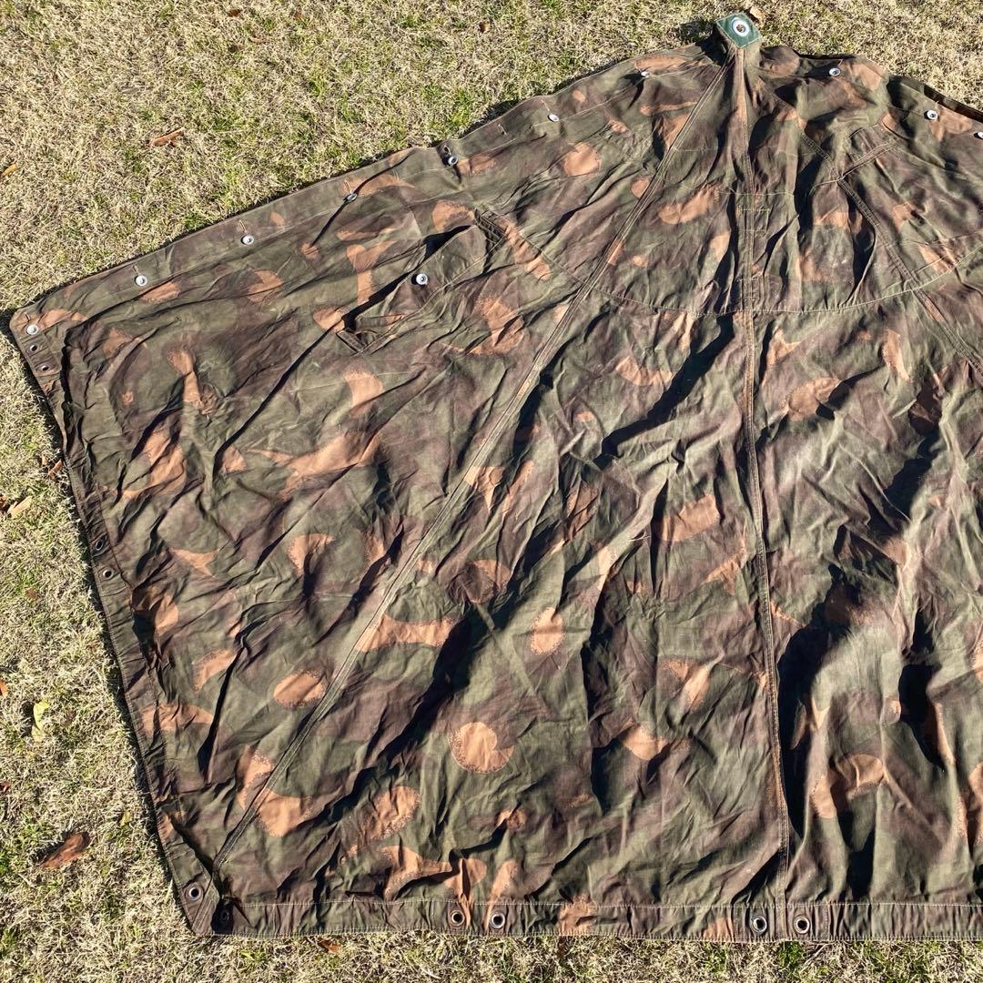 ハンガリー軍幕②　ポンチョ　２枚　ポール・ペグセット　 ワンポールテント