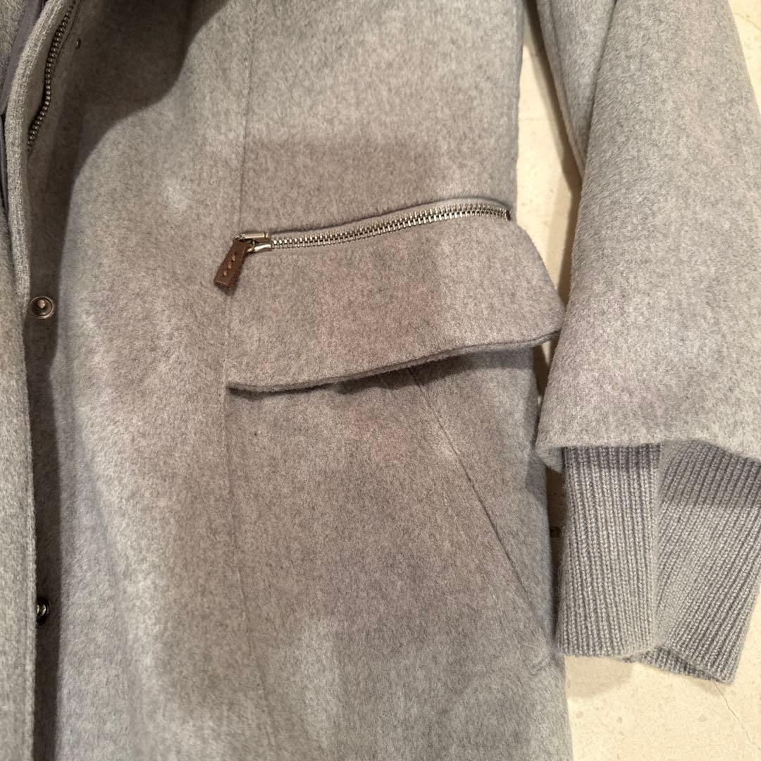 FABIAN FILIPPI グレー フォックスファー付コート