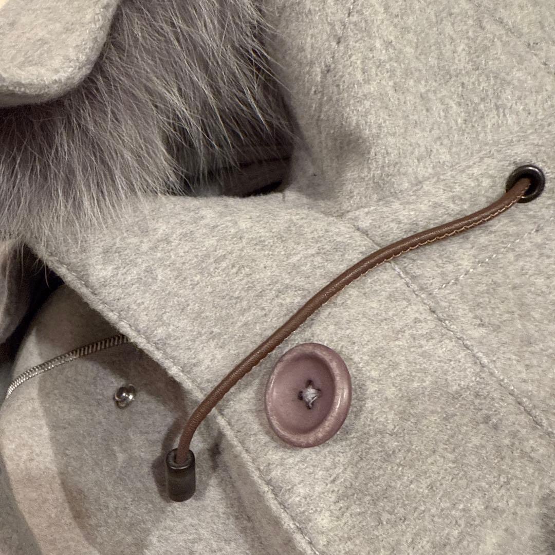 FABIAN FILIPPI グレー フォックスファー付コート