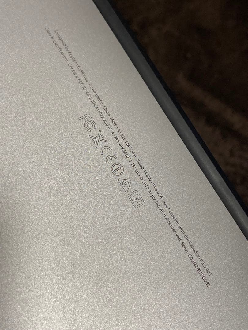 Mac Book Air 11インチ 2014 Big Sur