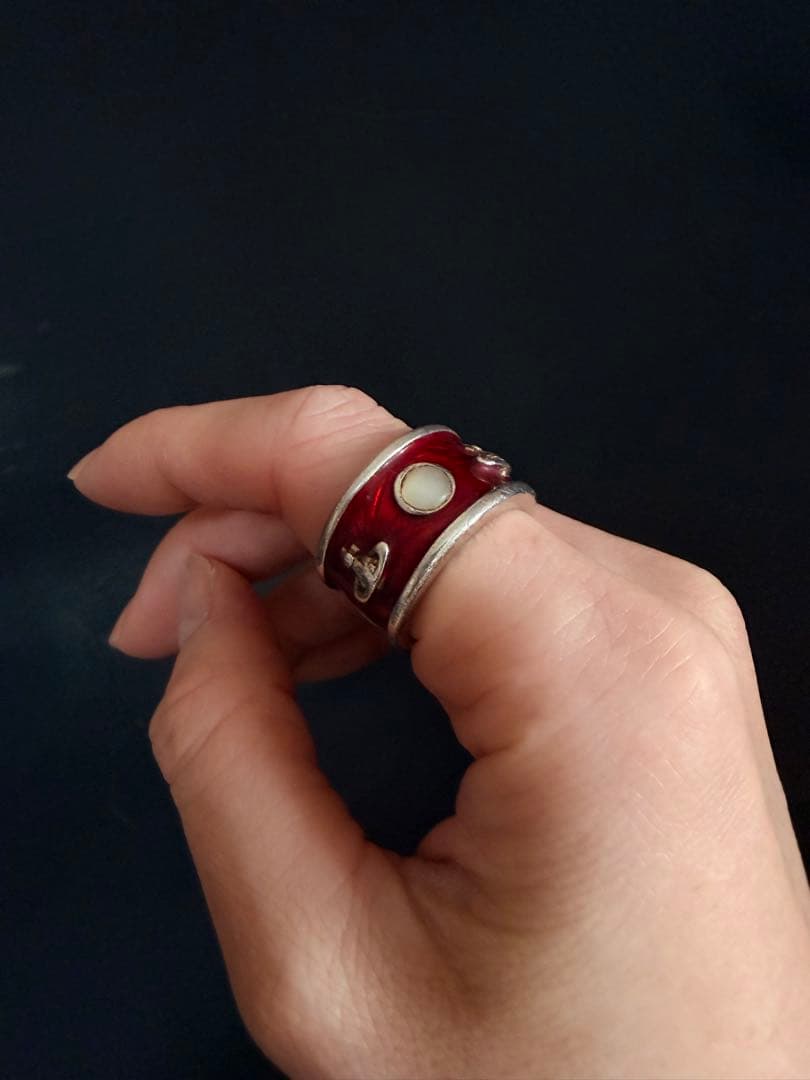 ヴィヴィアンウエストウッド オーブリング レッド M エナメル ヴィンテージ