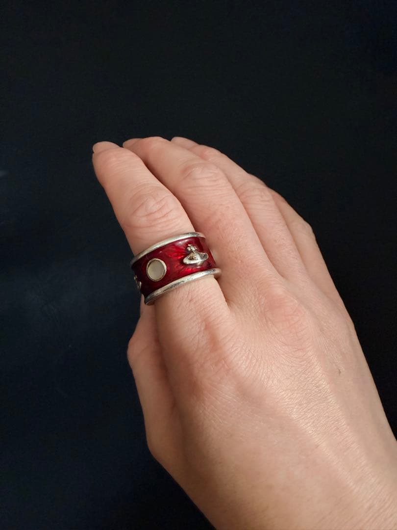 ヴィヴィアンウエストウッド オーブリング レッド M エナメル ヴィンテージ