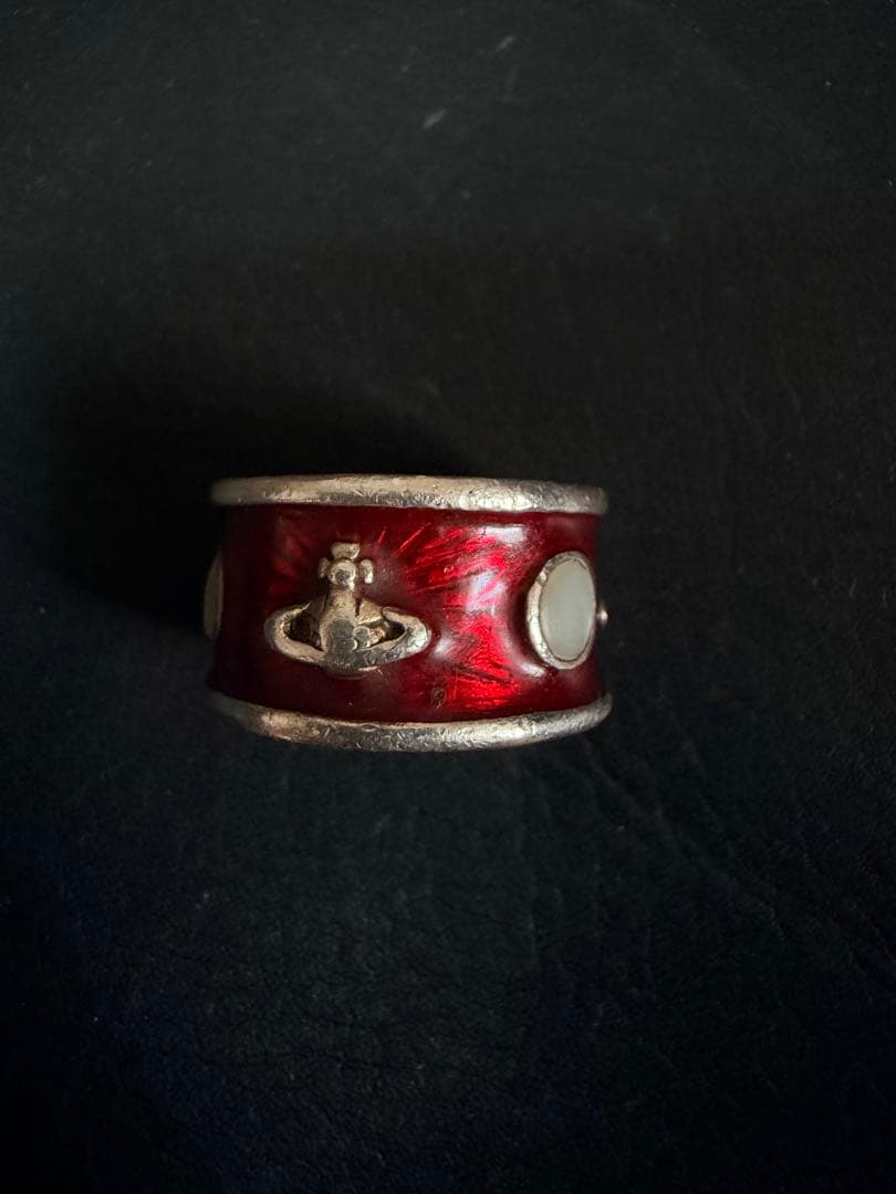 ヴィヴィアンウエストウッド オーブリング レッド M エナメル ヴィンテージ