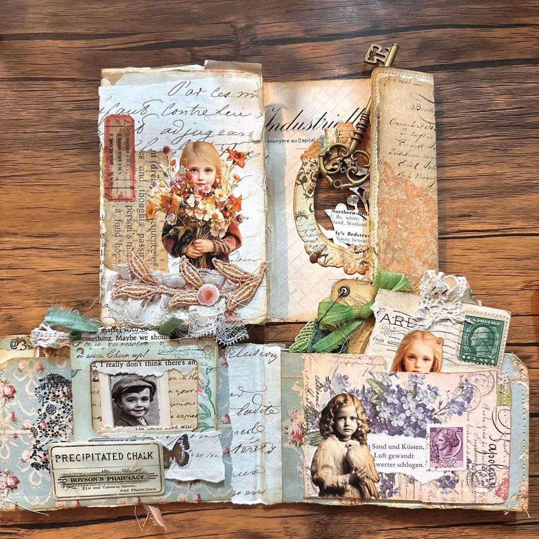 クリスマス& Happy New Year コラージュ　ジャンクジャーナル