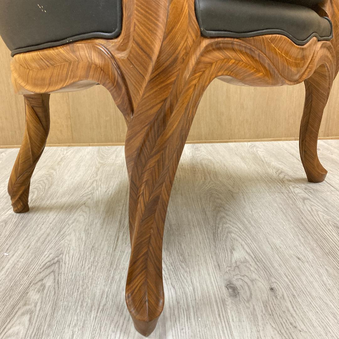 総革　ラウンジソファ　一人掛け　応接　２脚セット B