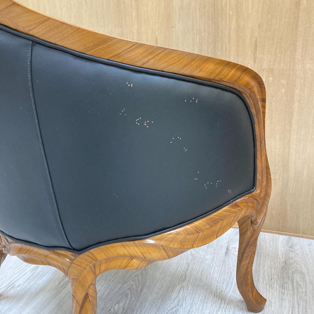 総革　ラウンジソファ　一人掛け　応接　２脚セット B