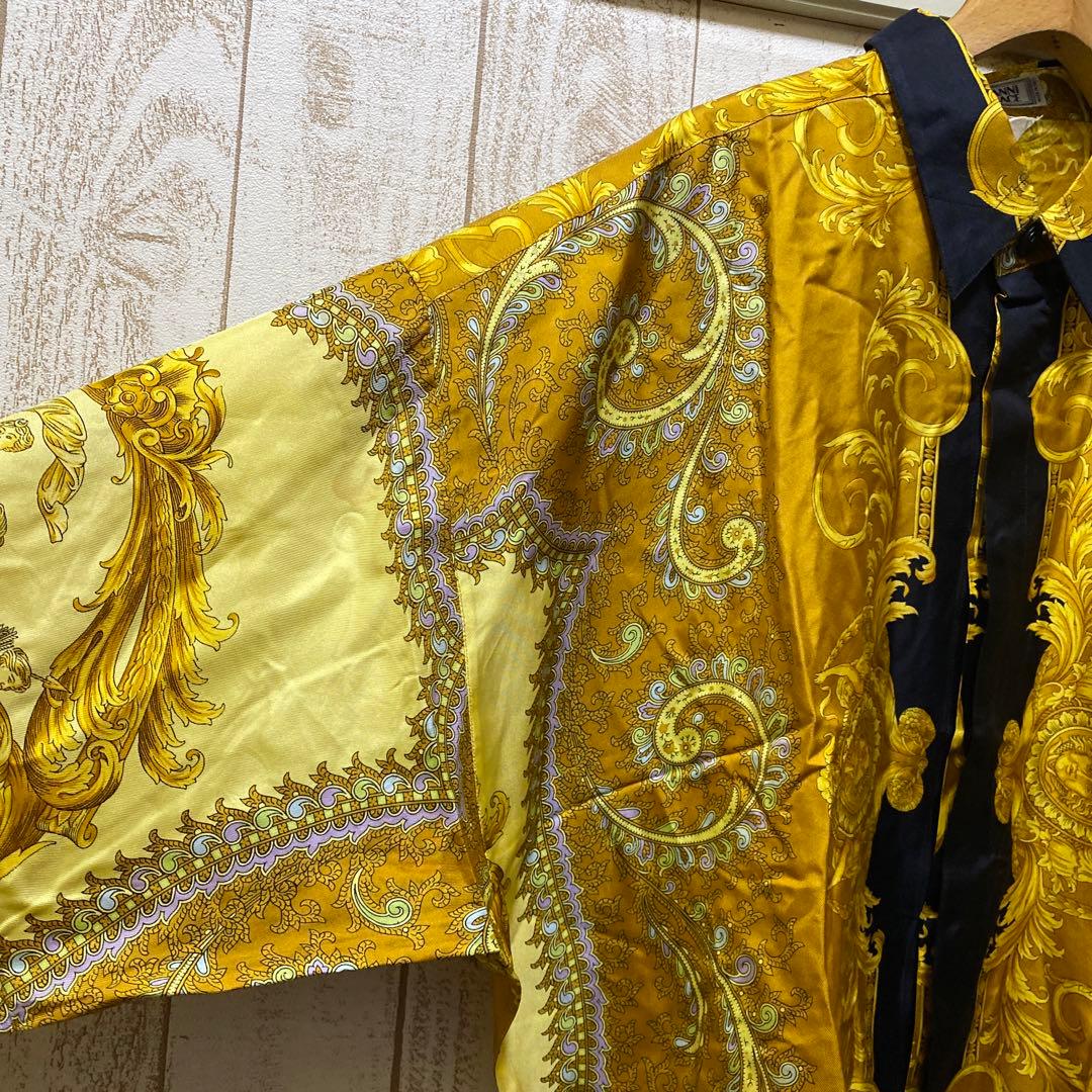 GIANNI VERSACE バロックシャツ シルク100% イタリア製 派手柄