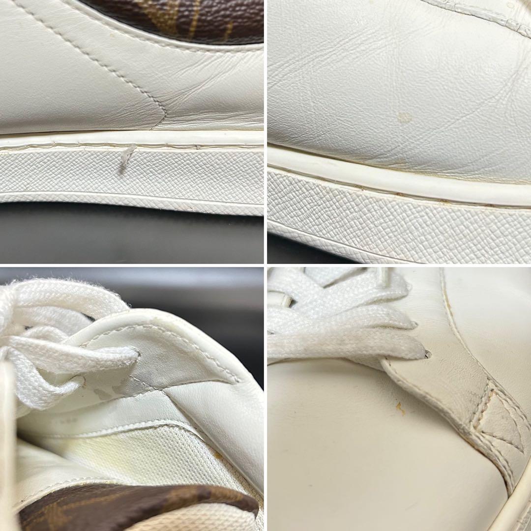 【美品】ルイヴィトン ルクセンブルグライン スニーカー メンズ レザー 白 6