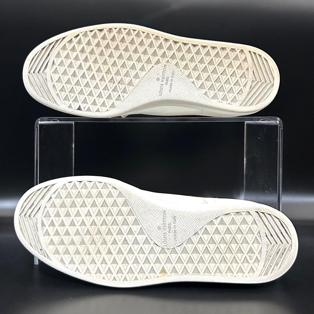 【美品】ルイヴィトン ルクセンブルグライン スニーカー メンズ レザー 白 6