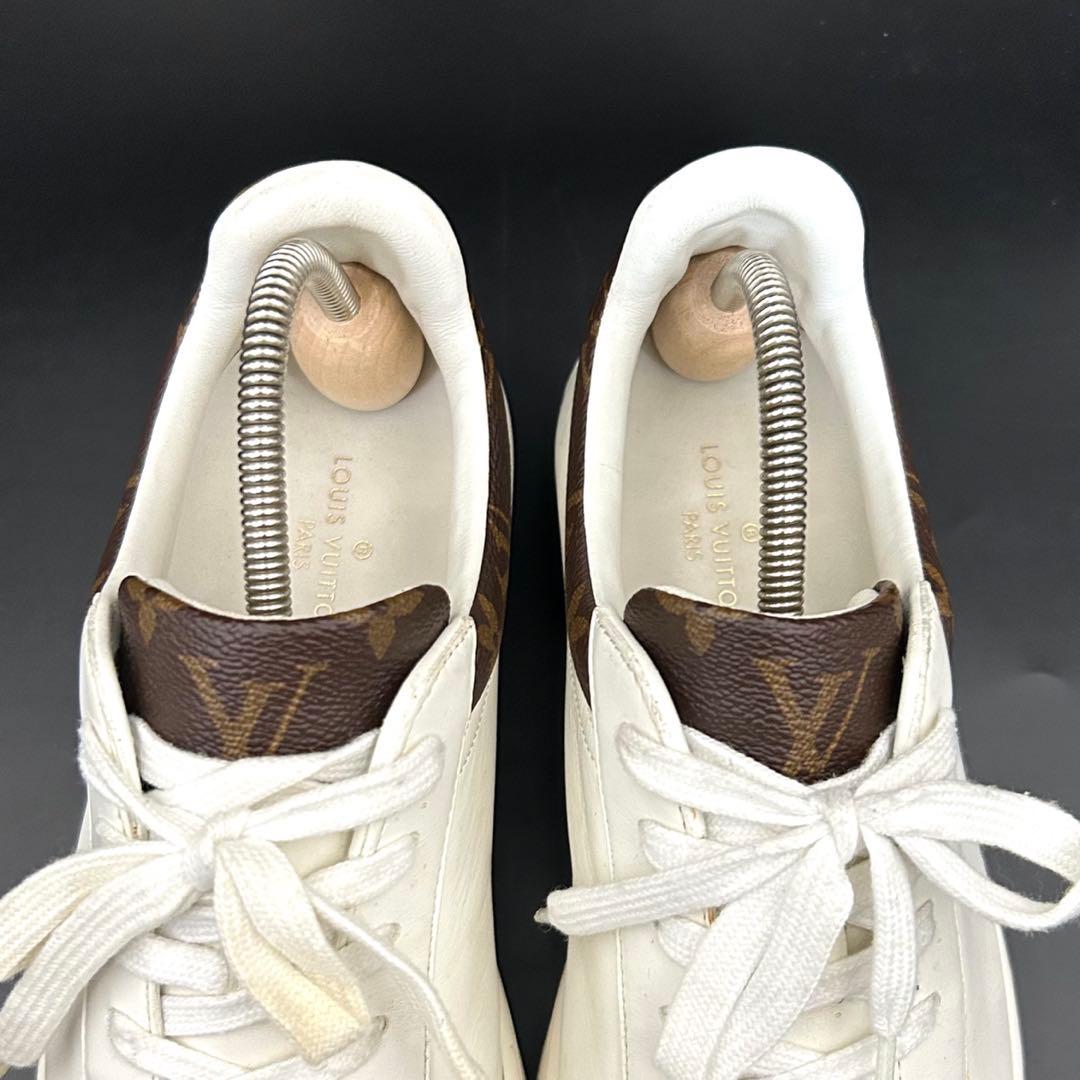 【美品】ルイヴィトン ルクセンブルグライン スニーカー メンズ レザー 白 6